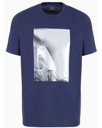 Armani Exchange - Regular Fit T-shirt In Cotton Jersey With Photographic Print - Lyst