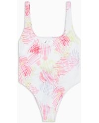 Armani Exchange - One-piece Swimsuit In Asv Recycled Fabric - Lyst
