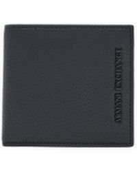 ARMANI EXCHANGE - Textured Bifold Wallet With An Embossed Logo And Card Slots - Lyst