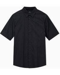 ARMANI EXCHANGE - Chemise En Coton Jacquard À Manches Courtes - Lyst