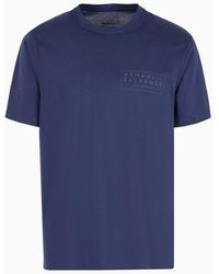 Armani Exchange - T-shirt Regular Fit In Cotone Mercerizzato Con Logo Sul Petto - Lyst