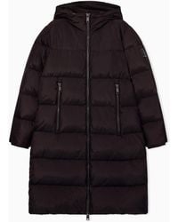 ARMANI EXCHANGE - Quilted Down Puffer Coat With A Hood And Zip Pockets Icon - Lyst