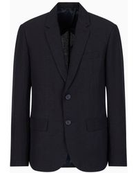 Armani Exchange - Single-breasted Linen Twill Jacket - Lyst