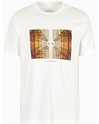 Armani Exchange - T-shirt Regular Fit In Cotone Con Stampa Fotografica - Lyst