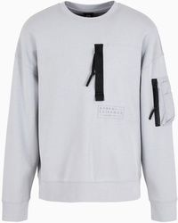 Armani Exchange - Crew-neck Sweatshirt With Decorative Pockets - Lyst