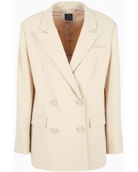 Armani Exchange - Double-breasted Jacket In Asv Recycled Fluid Fabric - Lyst
