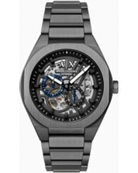 ARMANI EXCHANGE - Sync Automatic Gunmetal Stainless Steel Watch - Lyst