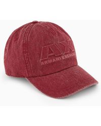 Armani Exchange - Hat With Visor In Used Effect Denim - Lyst