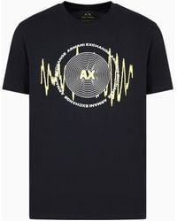 Armani Exchange - Regular Fit Cotton T-shirt With Turntable Print - Lyst