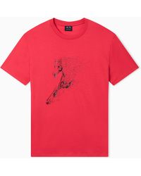 ARMANI EXCHANGE - Regular Fit Mercerized Cotton Jersey T-Shirt With Horse - Lyst