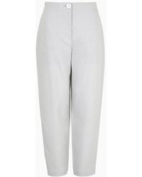 Armani Exchange - Linen And Cotton Balloon Trousers - Lyst