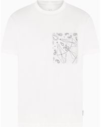 ARMANI EXCHANGE - Regular Fit T-Shirt With Patterned Pocket - Lyst