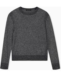ARMANI EXCHANGE - Regular Fit Pullover Metallic Knitted Viscose - Lyst