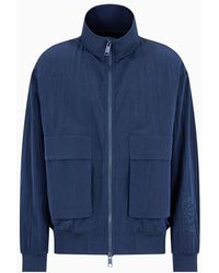Armani Exchange - Full Zip Blouson With Pockets In Fluid Fabric - Lyst