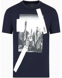 Armani Exchange - T-shirt Regular Fit In Cotone Con Stamp Nyc - Lyst