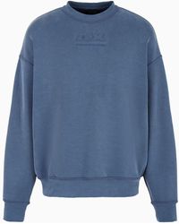 Armani Exchange - Crew-neck Sweatshirt With Small Tone-on-tone Logo - Lyst