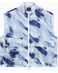 ARMANI EXCHANGE - Padded Vest With Printed Stripes - Lyst