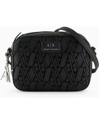 ARMANI EXCHANGE - Crossbody Bag Con Monogram Floccato - Lyst