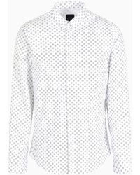 Armani Exchange - Camicia Slim Fit In Popeline Stretch - Lyst