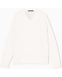 ARMANI EXCHANGE - Oversized Sweater With Perforated Back - Lyst
