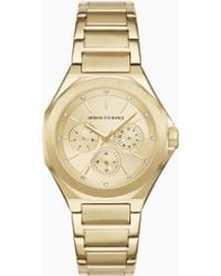ARMANI EXCHANGE - Montre Multifonction En Acier Inoxydable Doré - Lyst