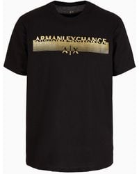 Armani Exchange - T-shirt Regular Fit In Cotone Mercerizzato Con Stampa Metal - Lyst