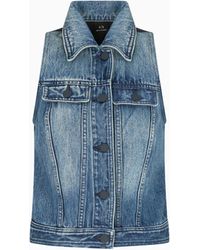 ARMANI EXCHANGE - Cotton Denim Vest - Lyst