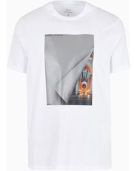 Armani Exchange - T-shirt Regular Fit In Jersey Di Cotone Con Stampa Fotografica - Lyst