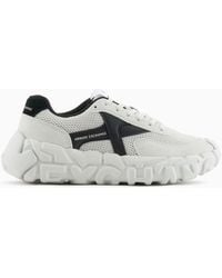 Armani Exchange - Chunky Leather Sneakers With A Mix Of Colors - Lyst