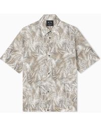 ARMANI EXCHANGE - Fresh Cotton Shirt With Hidden Button Placket - Lyst