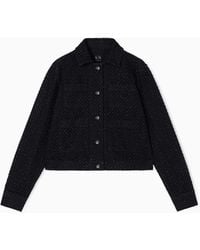 ARMANI EXCHANGE - Denim Jacket With Rhinestone Appliques - Lyst