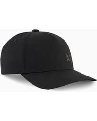 ARMANI EXCHANGE - Cotton Visor Hat With Logo - Lyst
