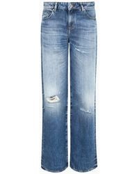Armani Exchange - J52 Low Rise Relaxed Jeans In Rigid Cotton Denim - Lyst