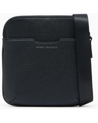 ARMANI EXCHANGE - Textured Crossbody Bag With A Zipper And Adjustable Strap - Lyst