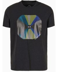 Armani Exchange - T-shirt Slim Fit In Jersey Stretch Con Stampa Astratta - Lyst