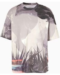Armani Exchange - T-shirt Comfort Fit Con Stampa Foliage Allover - Lyst