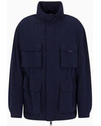 Armani Exchange - Field Jacket In Technical Fabric With Pockets - Lyst