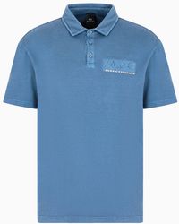 Armani Exchange - Regular Fit Cotton Polo Shirt With Short Sleeves And Logo - Lyst