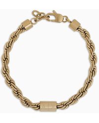 Armani Exchange - Gold-tone Stainless Steel Chain Bracelet - Lyst