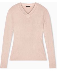 ARMANI EXCHANGE - Lurex Yarn Sweater With V-Neck - Lyst