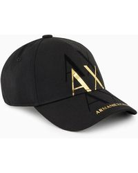Armani Exchange - Hat With Visor And Gold Logo - Lyst