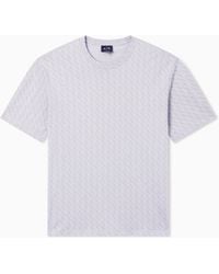 ARMANI EXCHANGE - Cotton Jersey T-Shirt With An All-Over Pattern Essential - Lyst