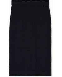 ARMANI EXCHANGE - Gonna Longuette A Tubino Con Logo Allover - Lyst