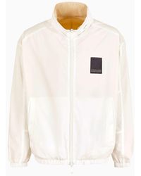 Armani Exchange - Full Zip Blouson With Logo Patch In Asv Fabric - Lyst