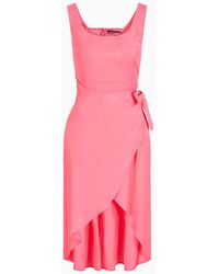 Armani Exchange - Tulip Dress In Viscose Twill With Bow - Lyst
