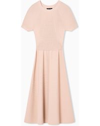 ARMANI EXCHANGE - Midi Dress With Flared Skirt - Lyst