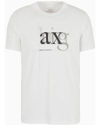 Armani Exchange - T-shirt Slim Fit In Jersey Con Stampa Sigle - Lyst