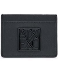 ARMANI EXCHANGE - Smooth Cardholder With An Embossed Logo And Multiple Slots - Lyst