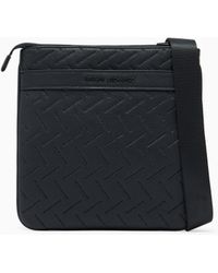 ARMANI EXCHANGE - Crossbody Bag With An Embossed Pattern And A Zip Closure - Lyst