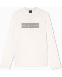 ARMANI EXCHANGE - Long-Sleeved T-Shirt With Logo Band - Lyst